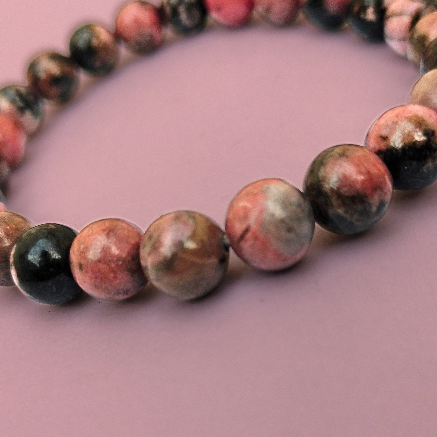 Matrix Rhodonite Mantra Siddha Bracelet for Love manifestation, Reunion & Relationship healing