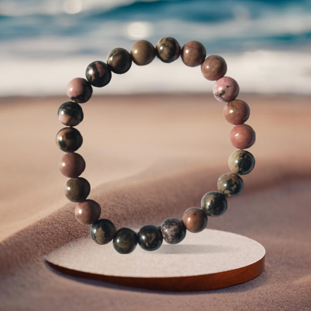 Matrix Rhodonite Mantra Siddha Bracelet for Love manifestation, Reunion & Relationship healing